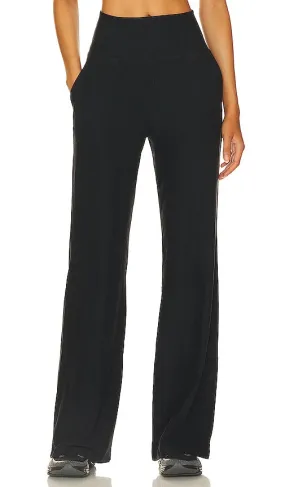 Beyond Yoga Easy Cropped Wide Leg Pant in Charcoal