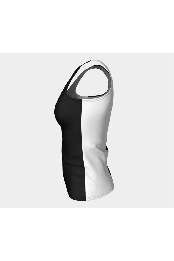 Black and White United Fitted Tank Top