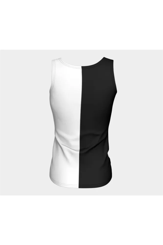 Black and White United Fitted Tank Top