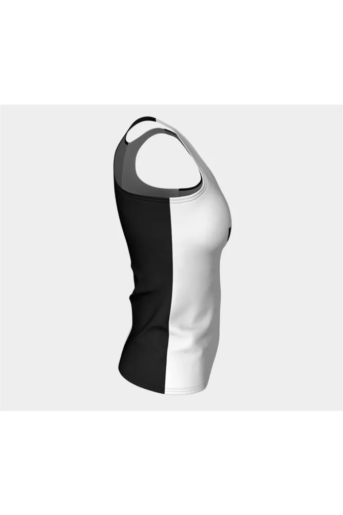 Black and White United Fitted Tank Top
