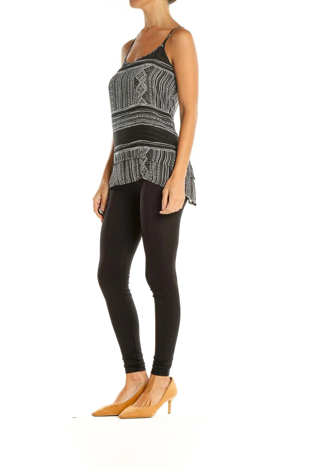 Black Aztec Print Tank Top