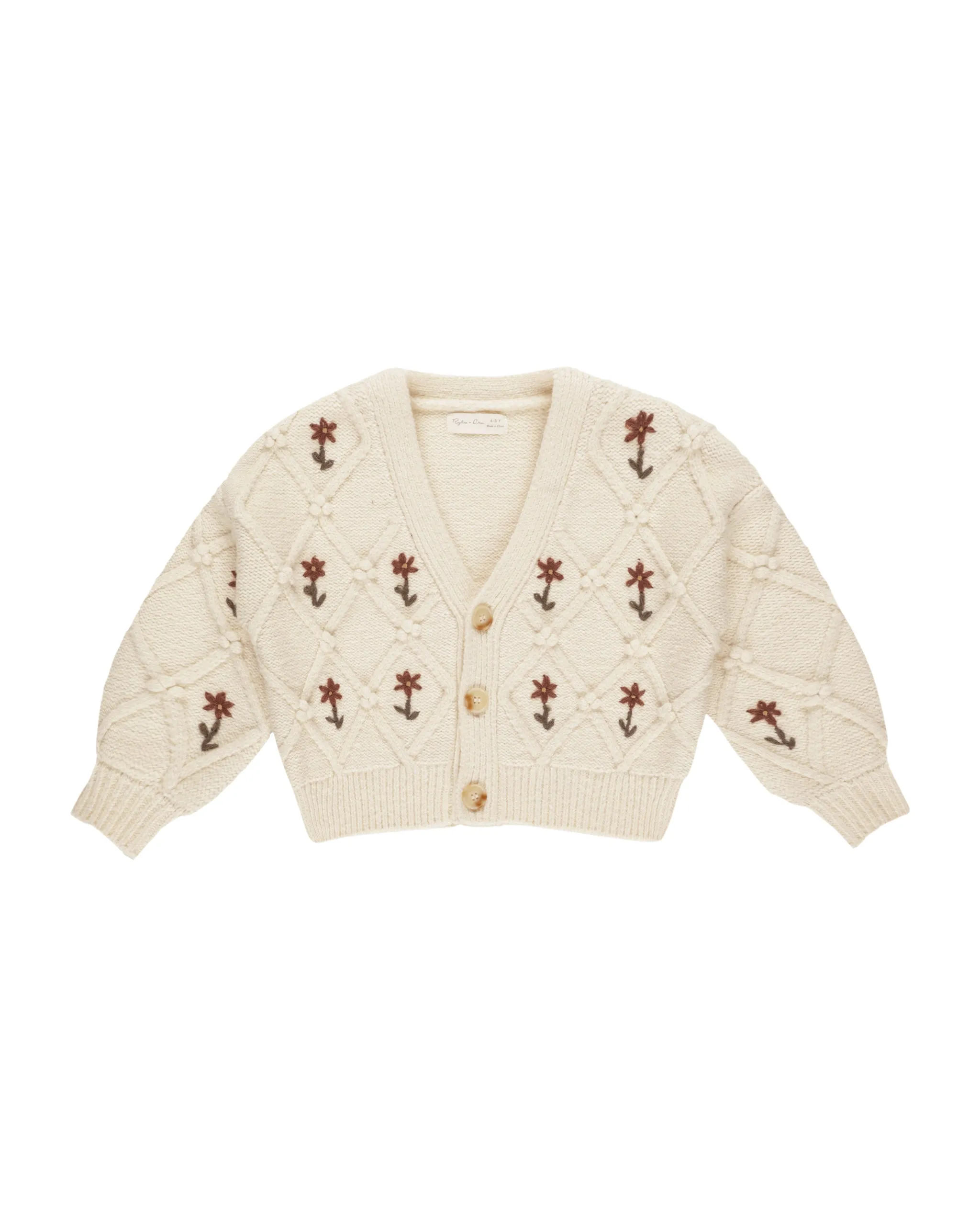 Boxy Cardigan - Winter Floral Embroidery