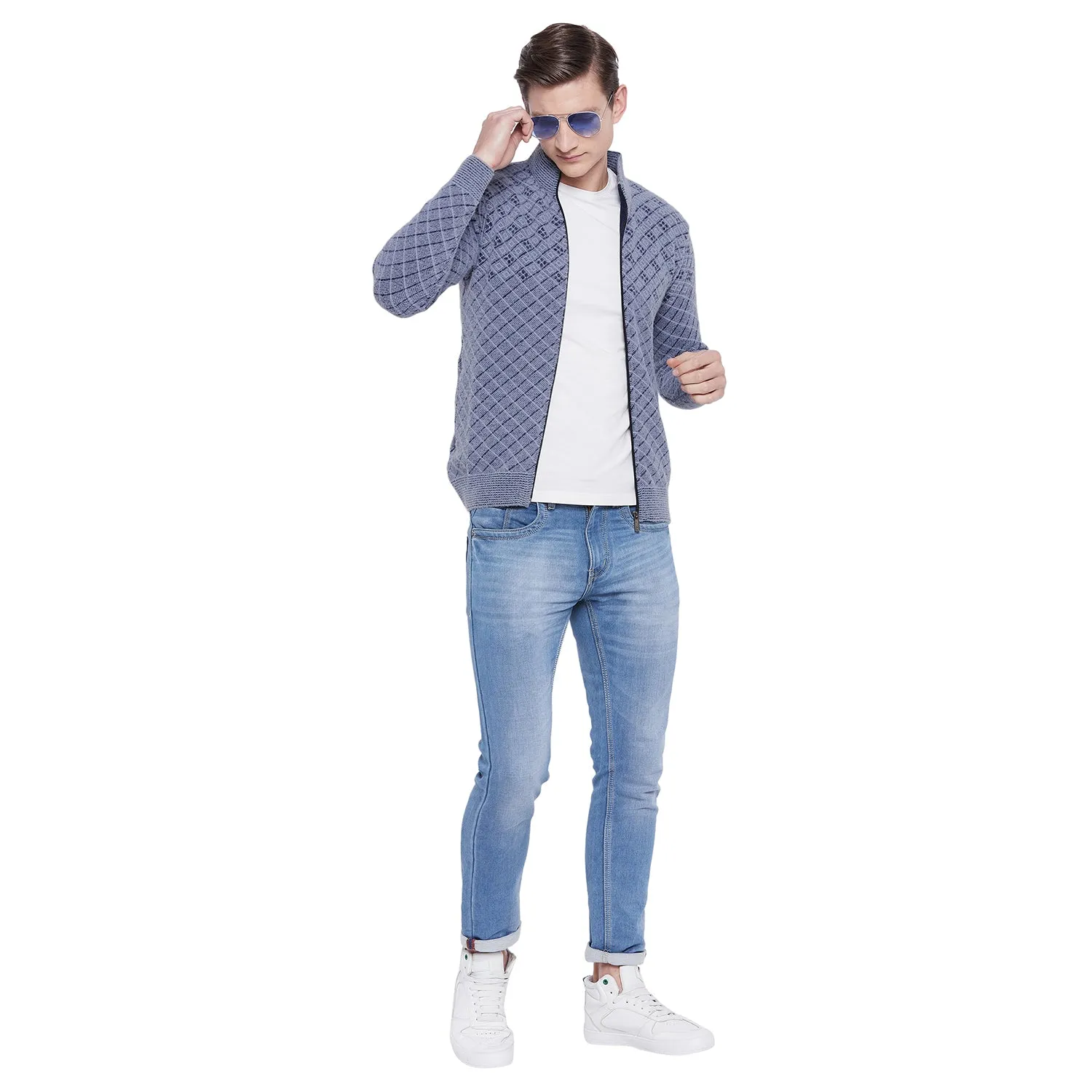 Duke Stardust Men Full Sleeve Zipper Sweater (SDS681)