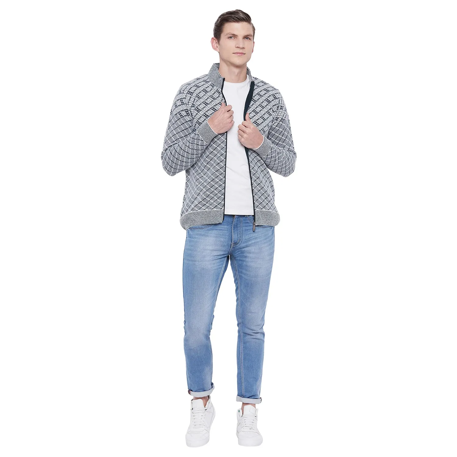 Duke Stardust Men Full Sleeve Zipper Sweater (SDS681)