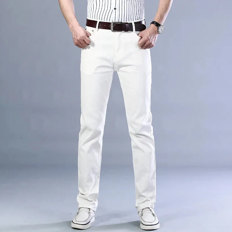 Fashion Solid Color Stretch Straight Denim Jeans