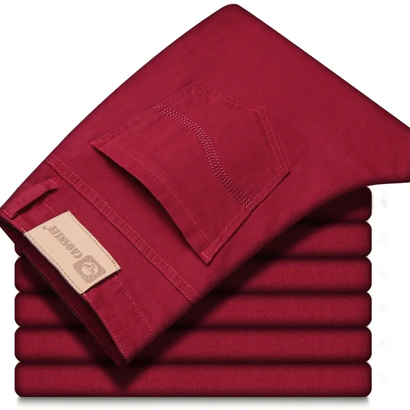 Fashion Solid Color Stretch Straight Denim Jeans