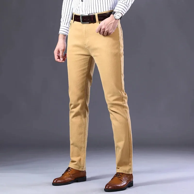 Fashion Solid Color Stretch Straight Denim Jeans