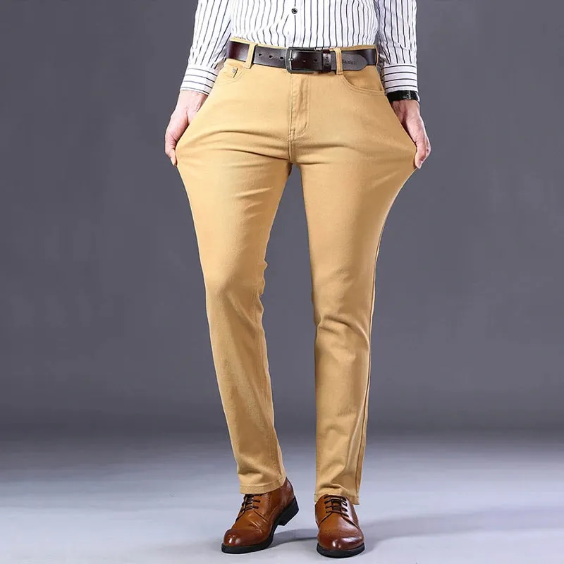 Fashion Solid Color Stretch Straight Denim Jeans
