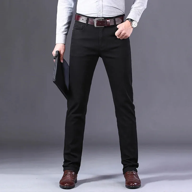 Fashion Solid Color Stretch Straight Denim Jeans