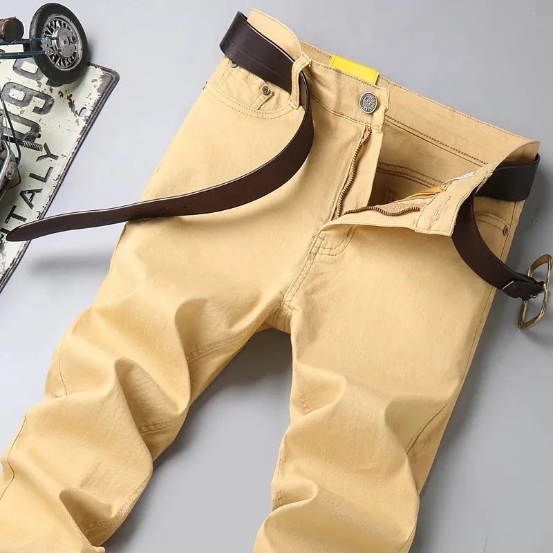 Fashion Solid Color Stretch Straight Denim Jeans