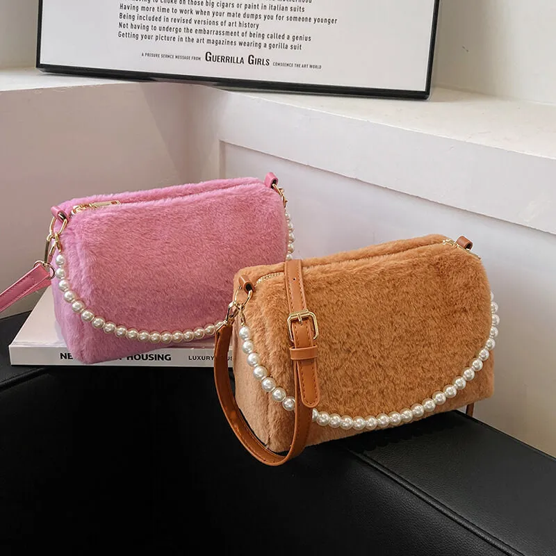 Faux Fur Pillow Purses And Handbags-Showtown