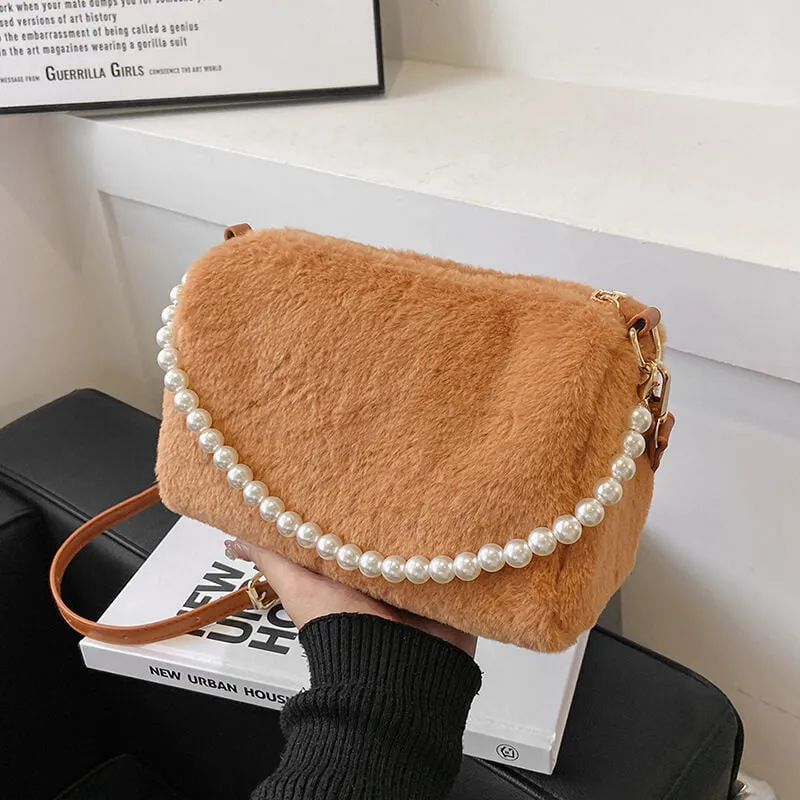 Faux Fur Pillow Purses And Handbags-Showtown