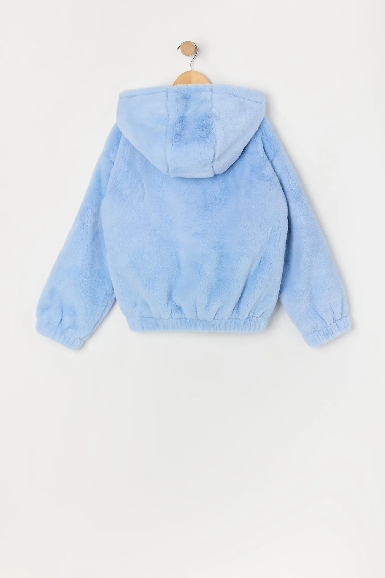 Girls Faux Fur Zip Up Jacket