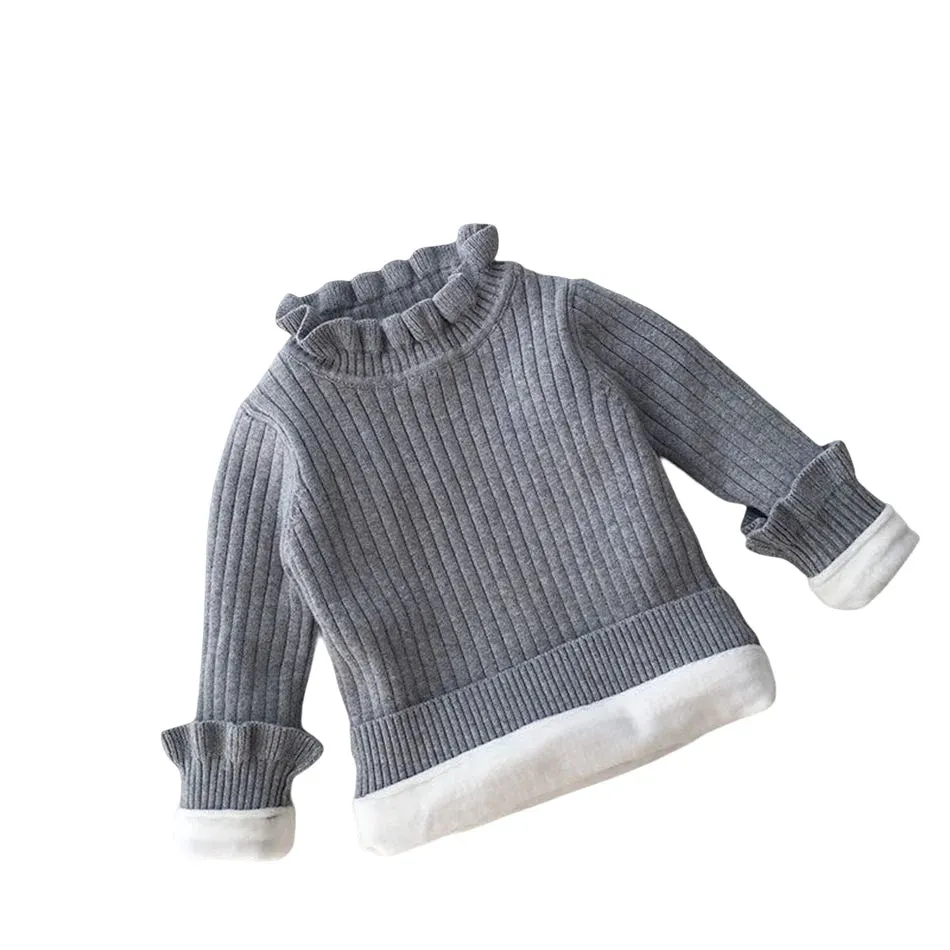 Infant Toddler Winter Fleece Sweaters Baby Warm Pullover Girls Thicken Knitting Shirt Kids Long Sleeve Turtleneck Winter Sweater