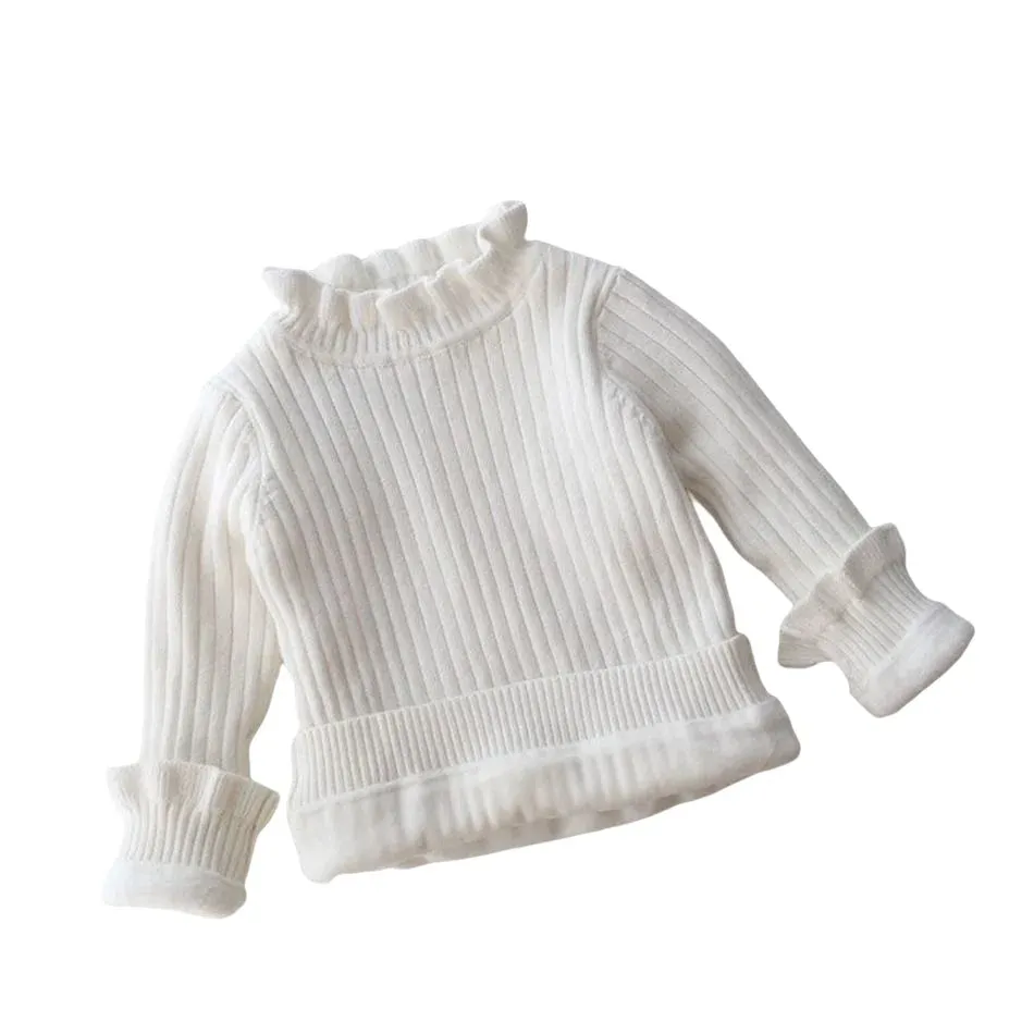 Infant Toddler Winter Fleece Sweaters Baby Warm Pullover Girls Thicken Knitting Shirt Kids Long Sleeve Turtleneck Winter Sweater