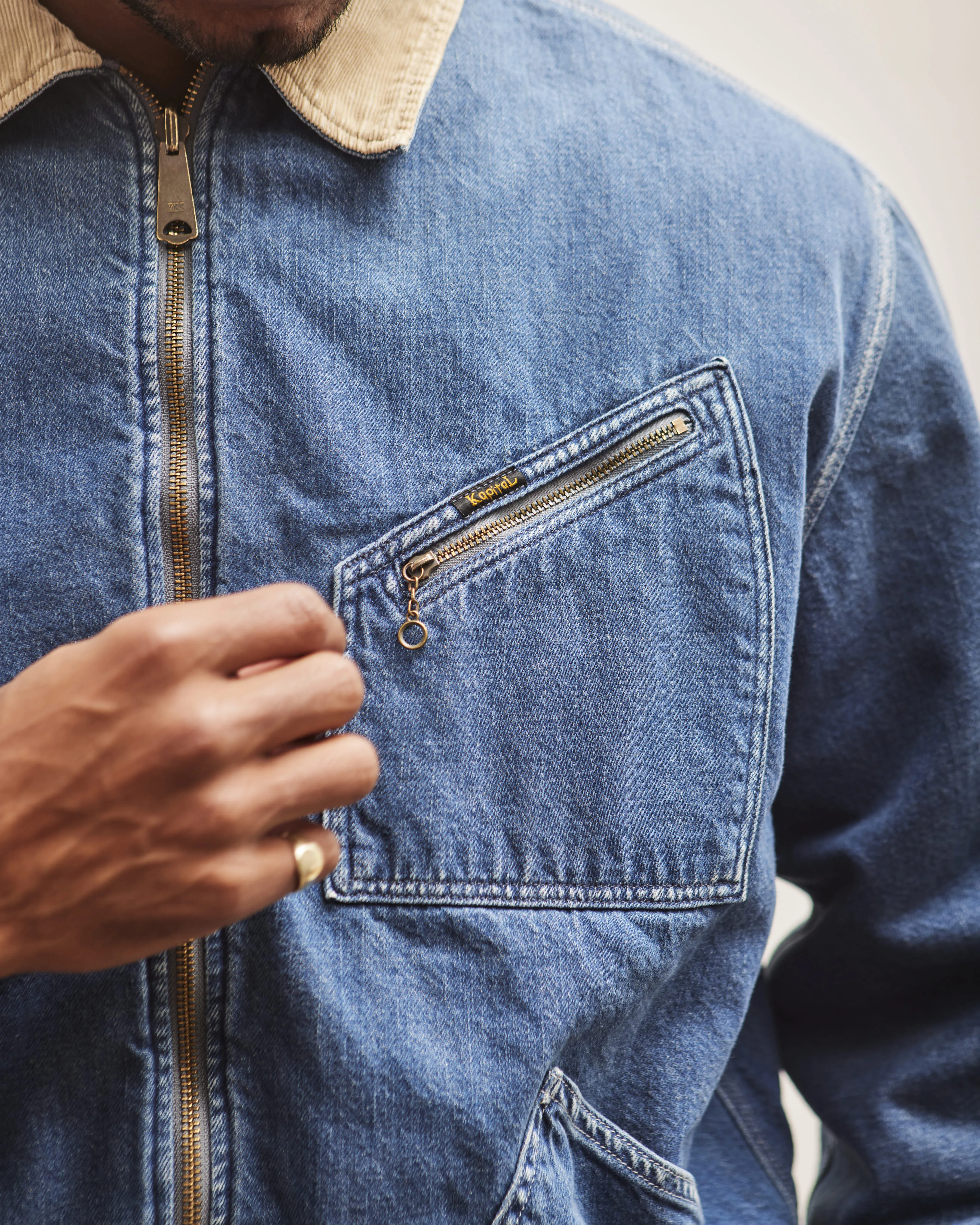 Kapital Unisex BONE Lining Reversible ZIP-UP, Denim
