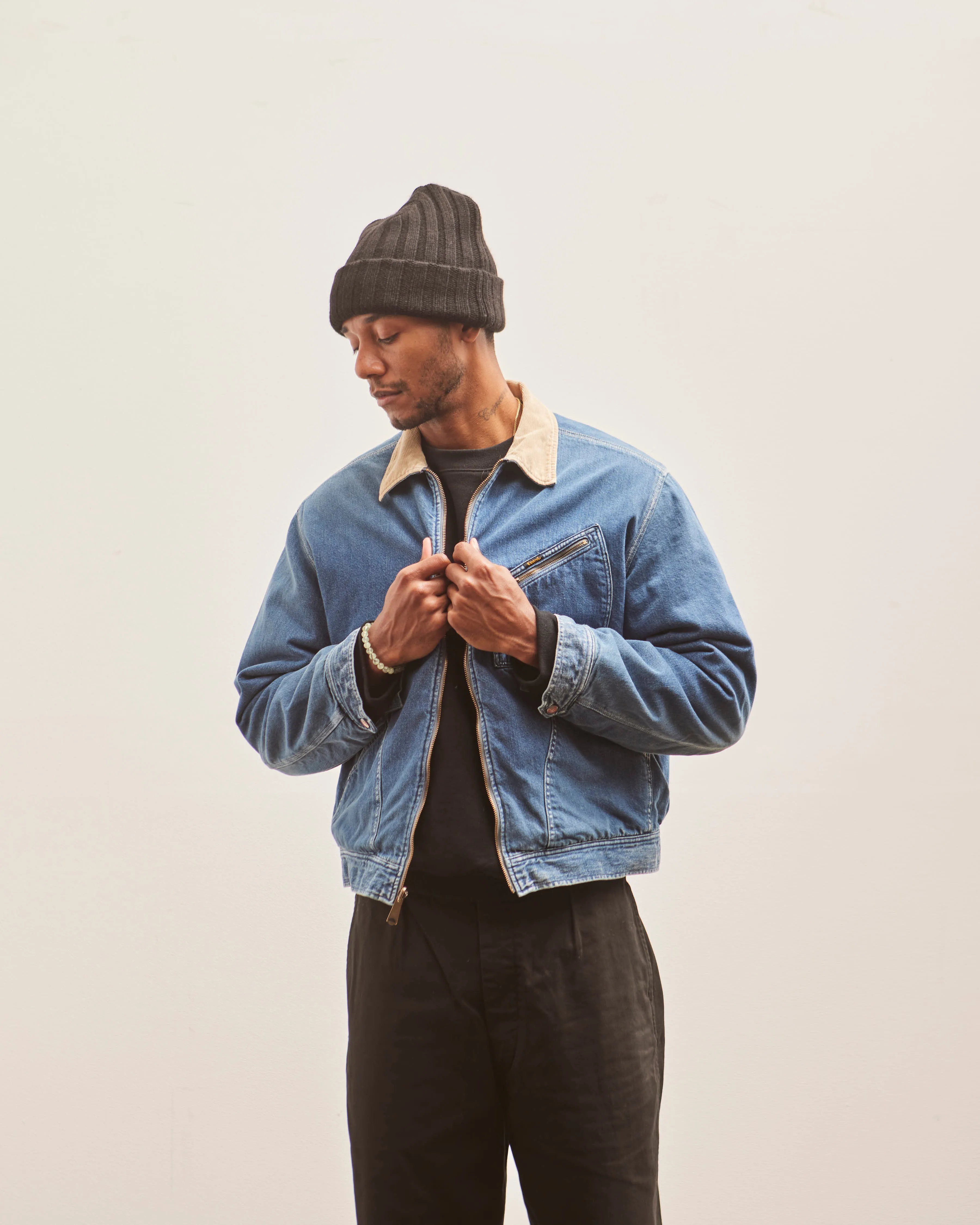 Kapital Unisex BONE Lining Reversible ZIP-UP, Denim