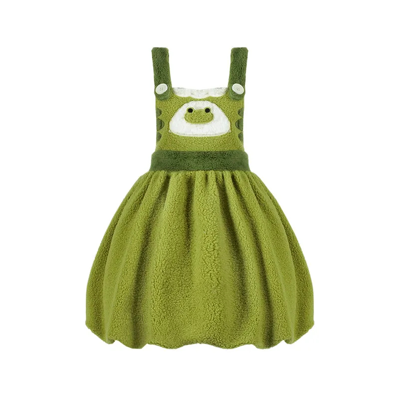 Kawaii Cute Green Frog Embroidery Lolita Skirt
