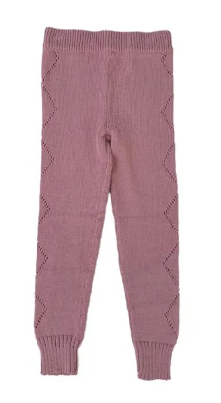 Knitted Leggings - Pink Rouge