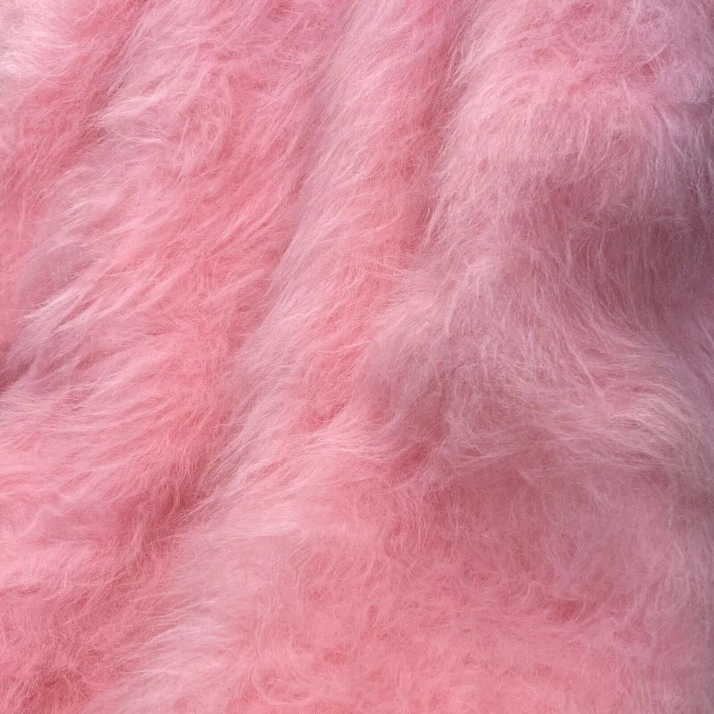 Long Pile Faux Fur Fabric 150cm Wide - Pink