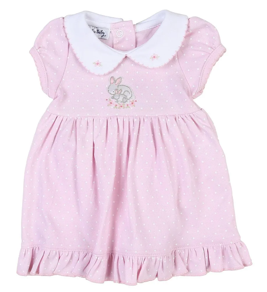 Magnolia Baby Girls Pink Darling Bunnies Embroidered Dress