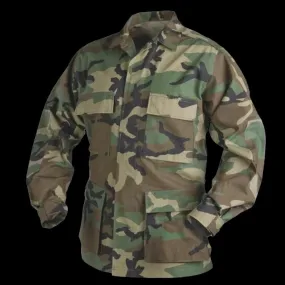 MILITARY STYLE BDU FATIGUE SHIRT /JACKET WOODLAND CAMOUFLAGE NEW USA MADE