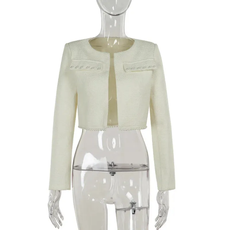 Mini Strapless Bodycon   Crop Blazer Matching Set Outfit - Professional