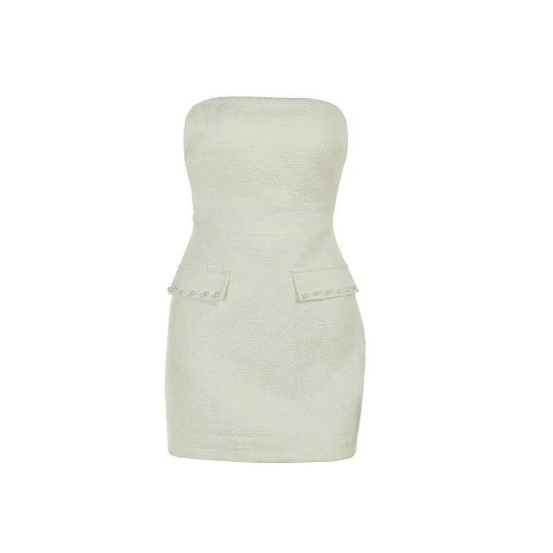 Mini Strapless Bodycon   Crop Blazer Matching Set Outfit - Professional