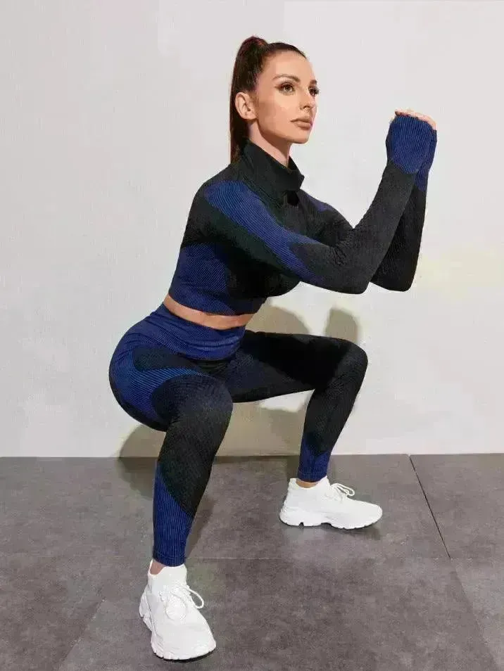 Nylon Quick-drying Long-sleeved Yoga Fitness Gym Suit