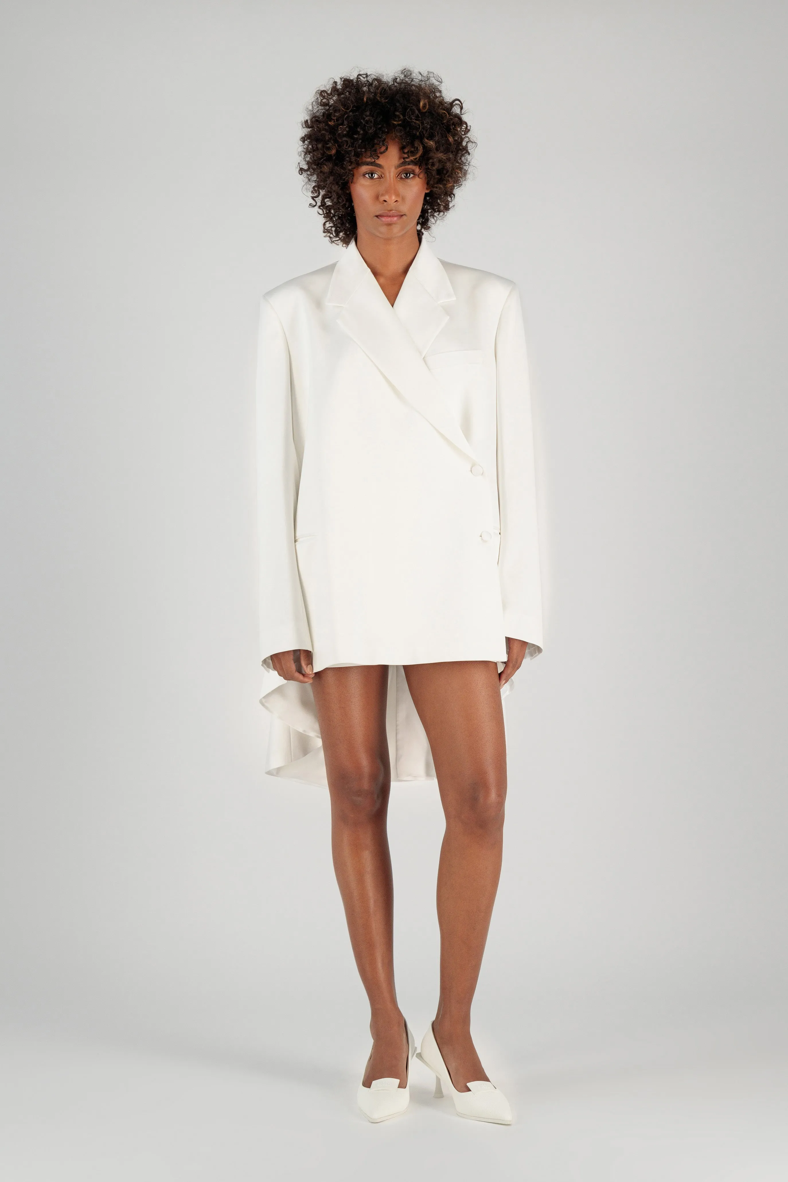 OVERSIZED SILK BLAZER DRESS
