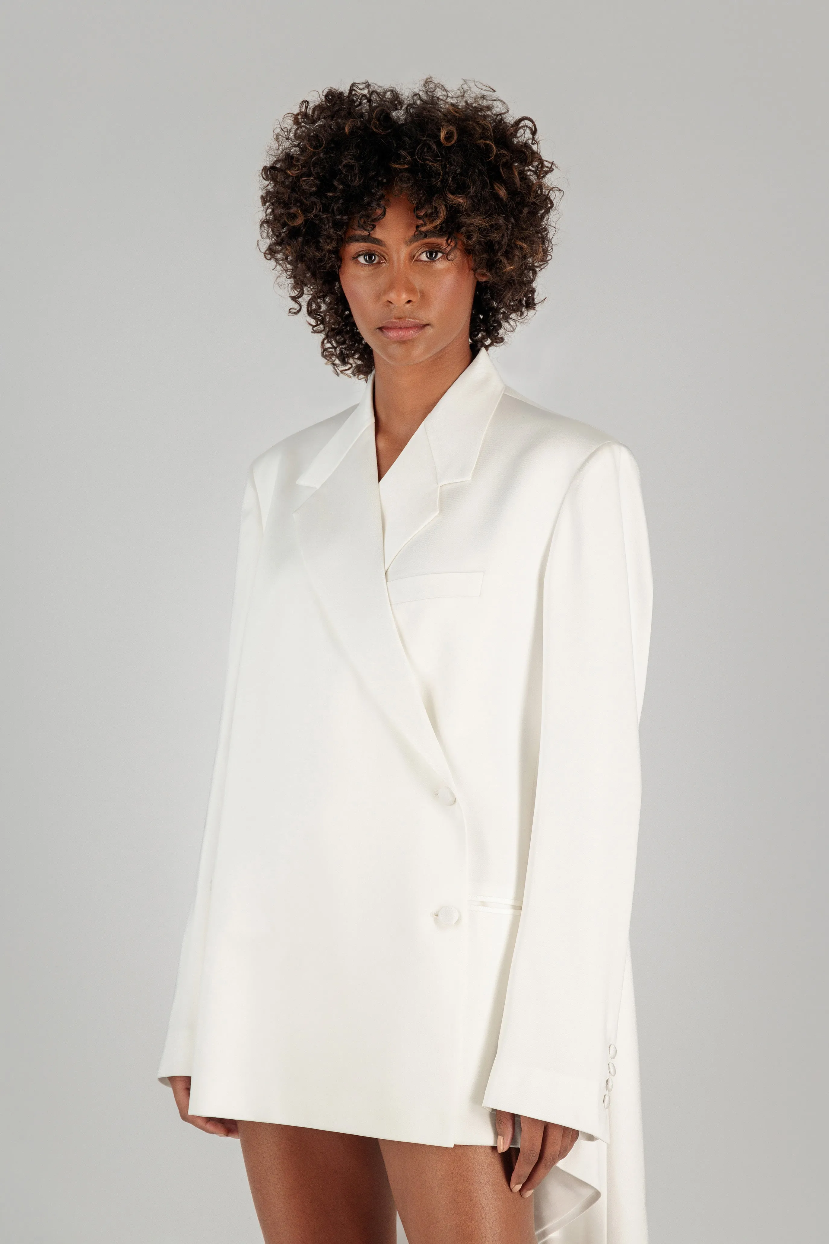 OVERSIZED SILK BLAZER DRESS