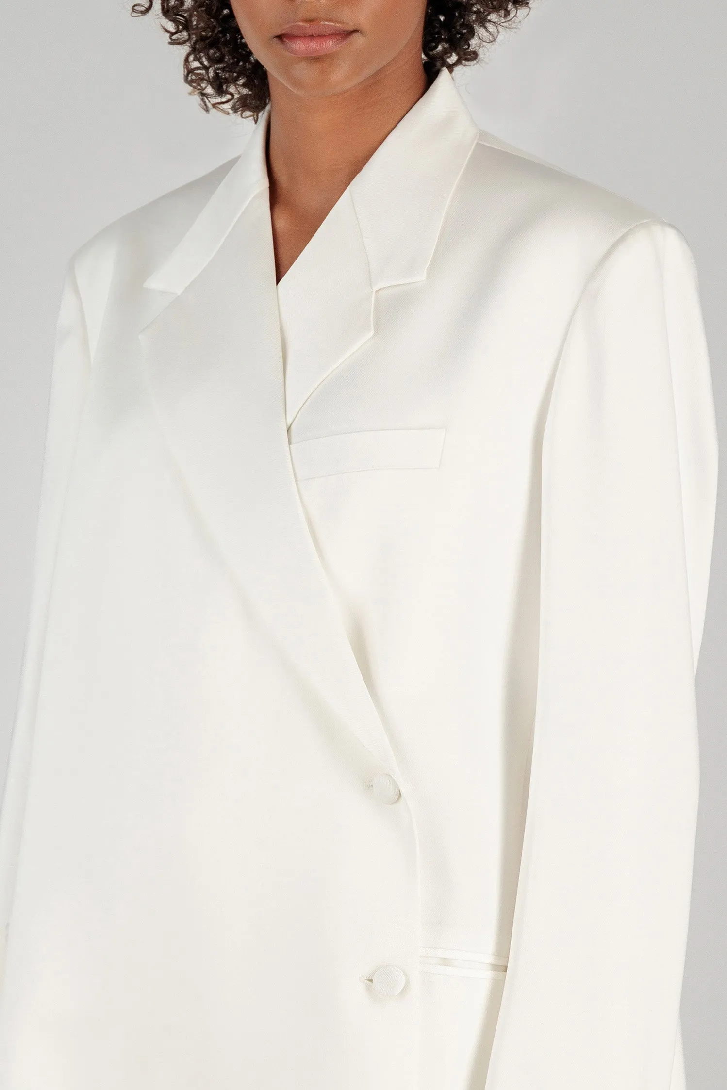 OVERSIZED SILK BLAZER DRESS