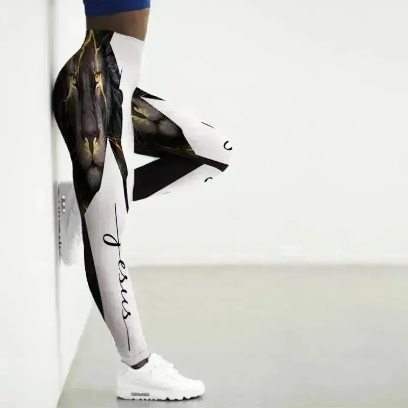 Printed Animal Bodysuit Yoga Pants Gym Wear