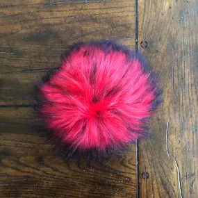 Red Lady Faux Fur Pom Pom