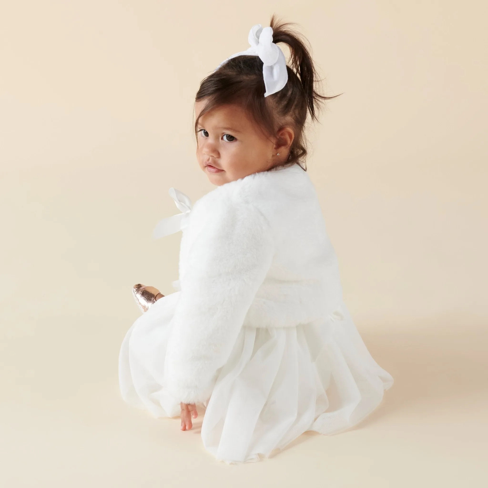 Sassy Baby Faux Fur Jacket - Ivory