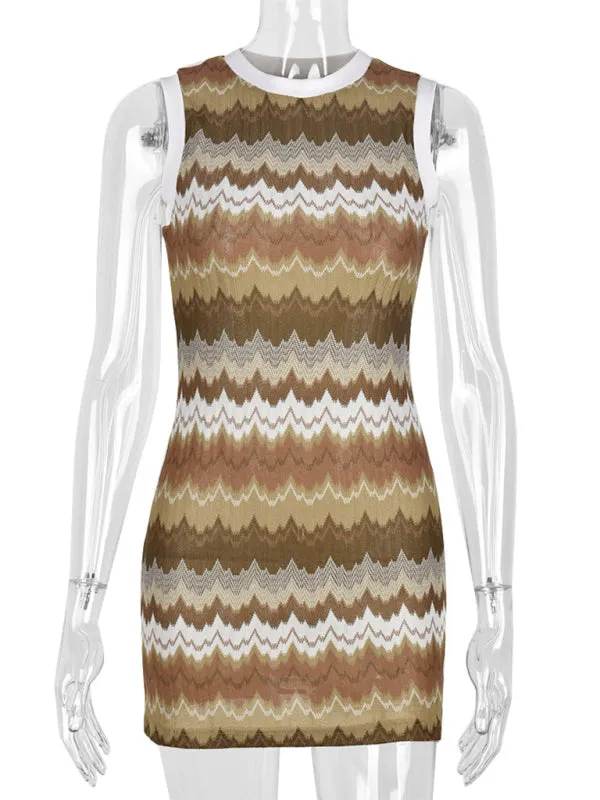 Sensual Crochet Knitted Tank Pencil Mini Dress