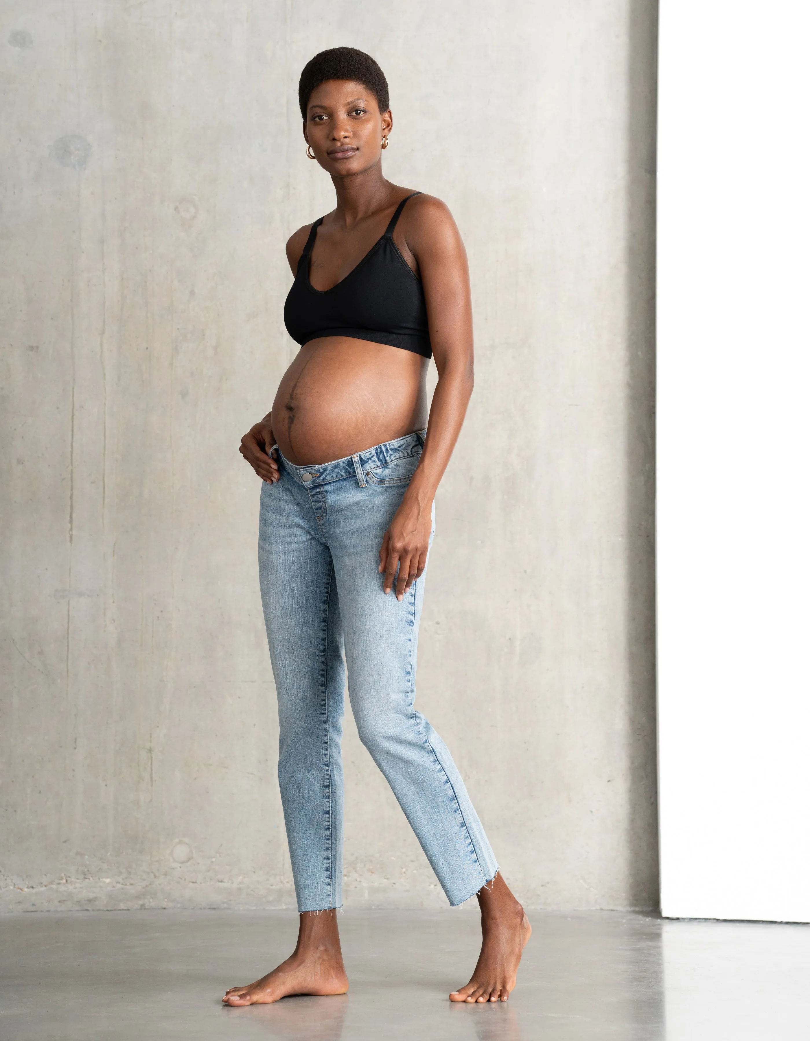 Under Bump Frayed Hem Maternity Jeans