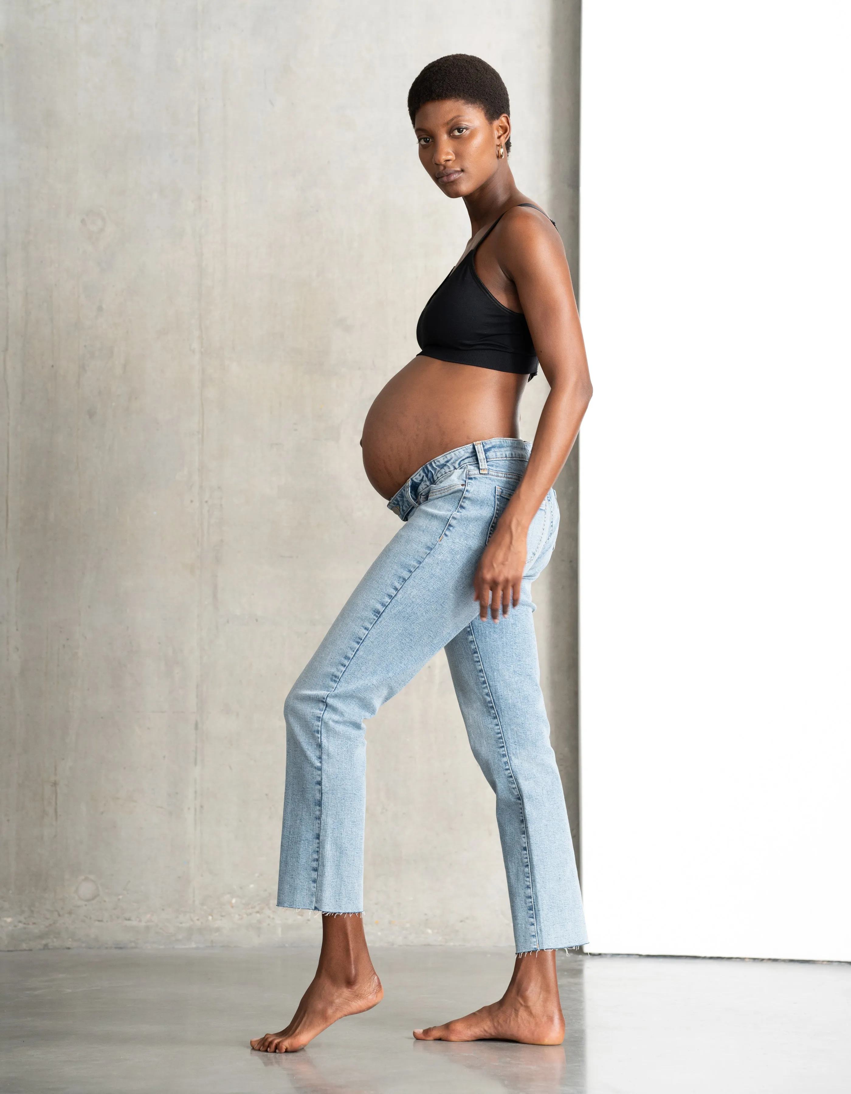 Under Bump Frayed Hem Maternity Jeans