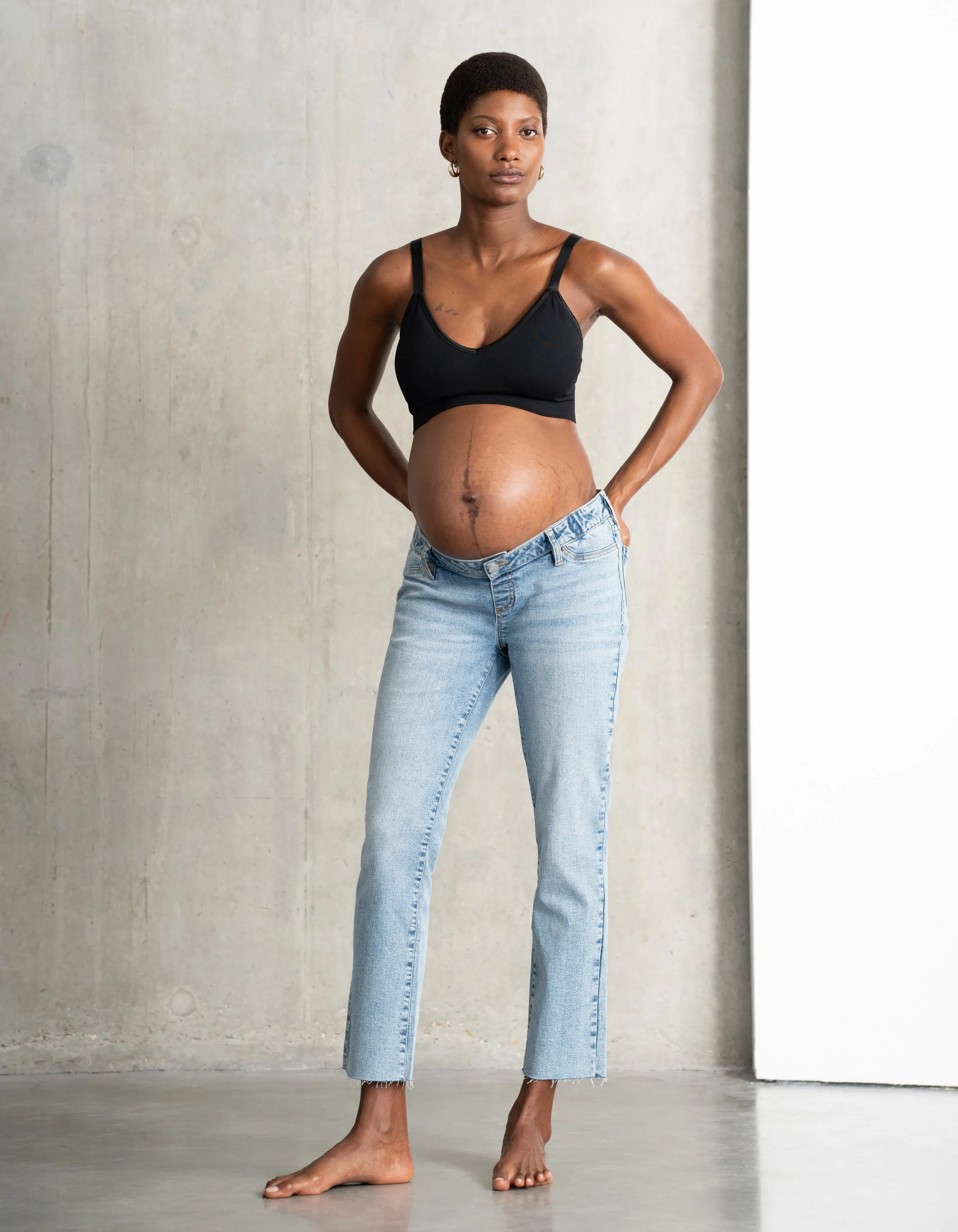 Under Bump Frayed Hem Maternity Jeans