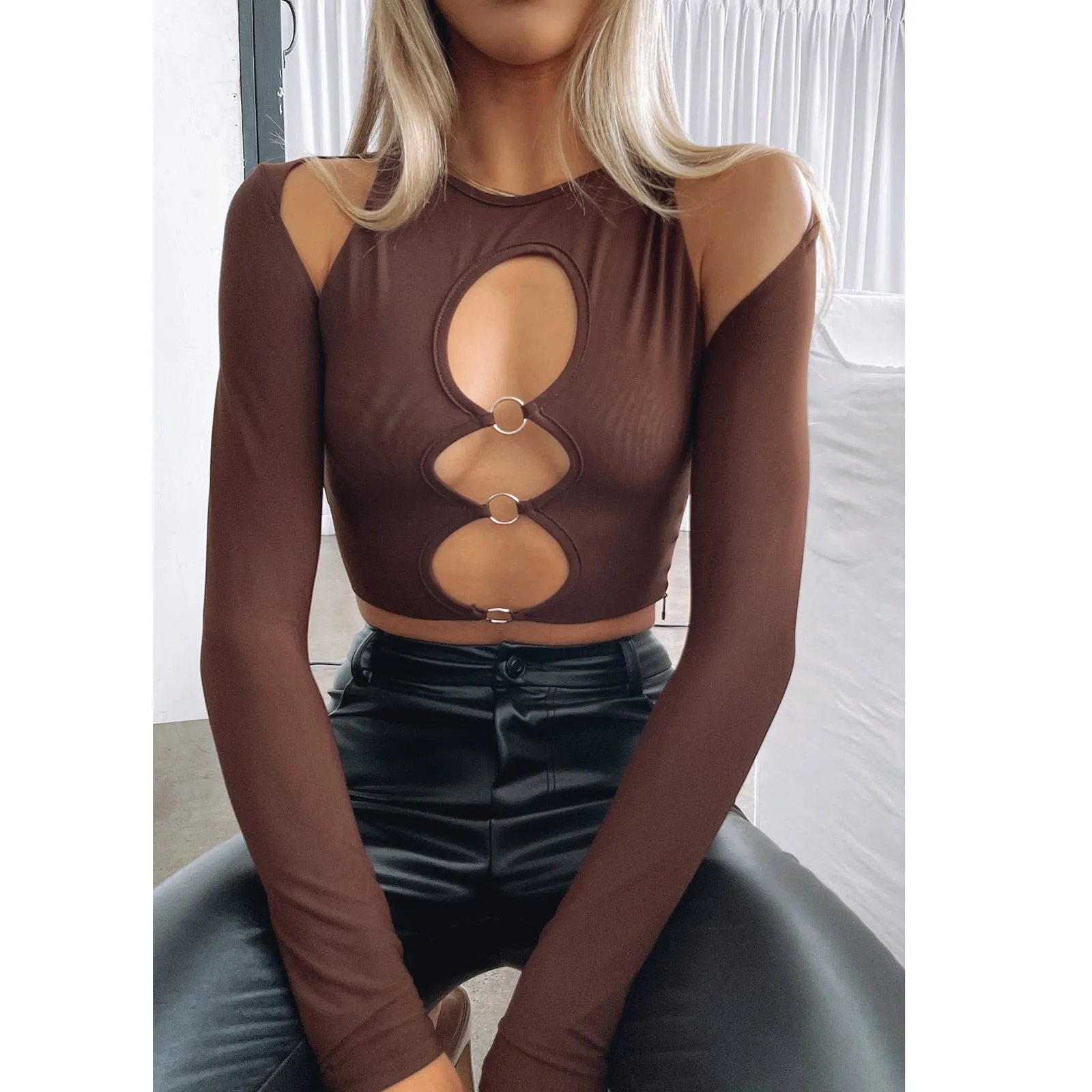 Women Cutout Crop Tops