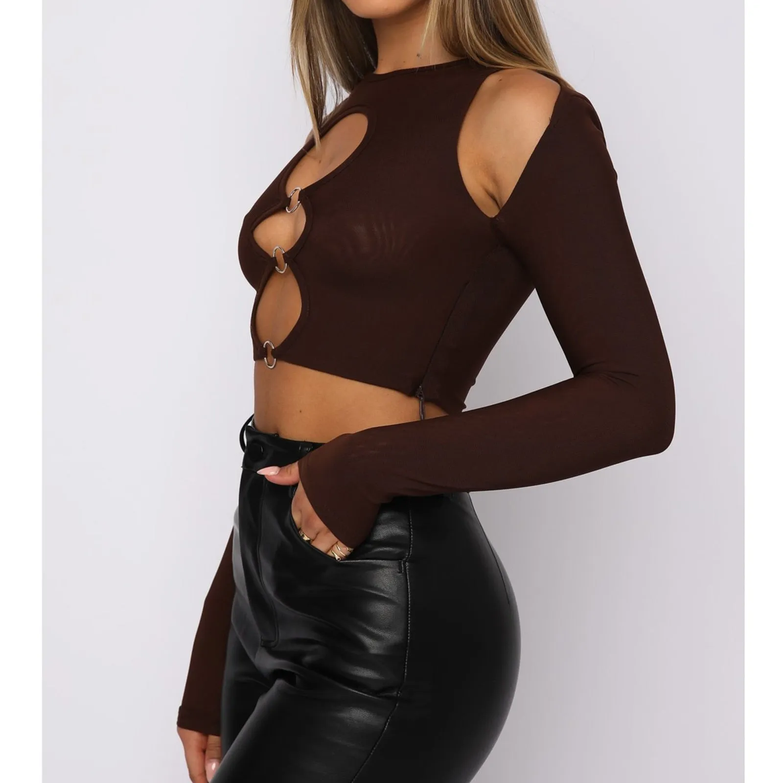 Women Cutout Crop Tops