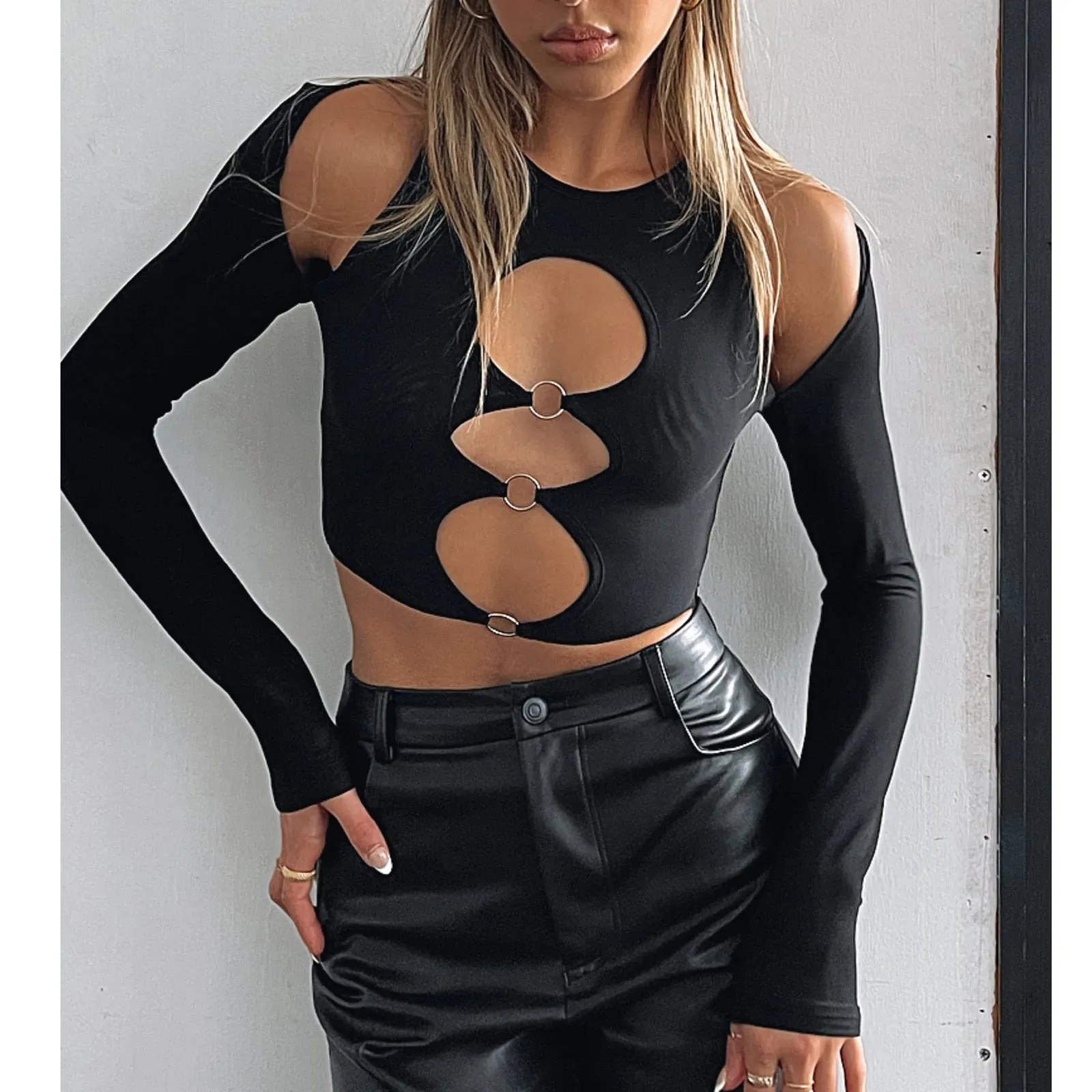 Women Cutout Crop Tops