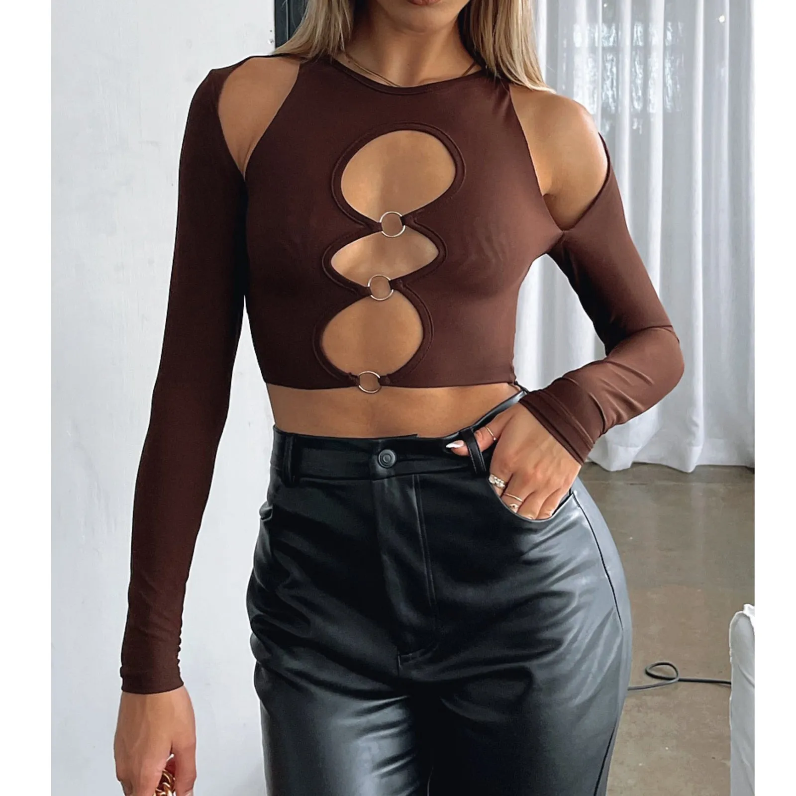 Women Cutout Crop Tops
