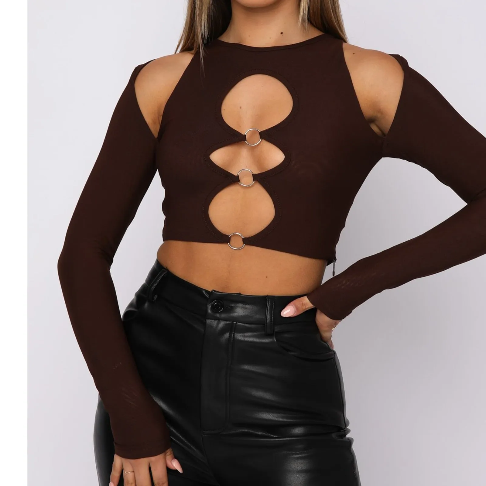 Women Cutout Crop Tops
