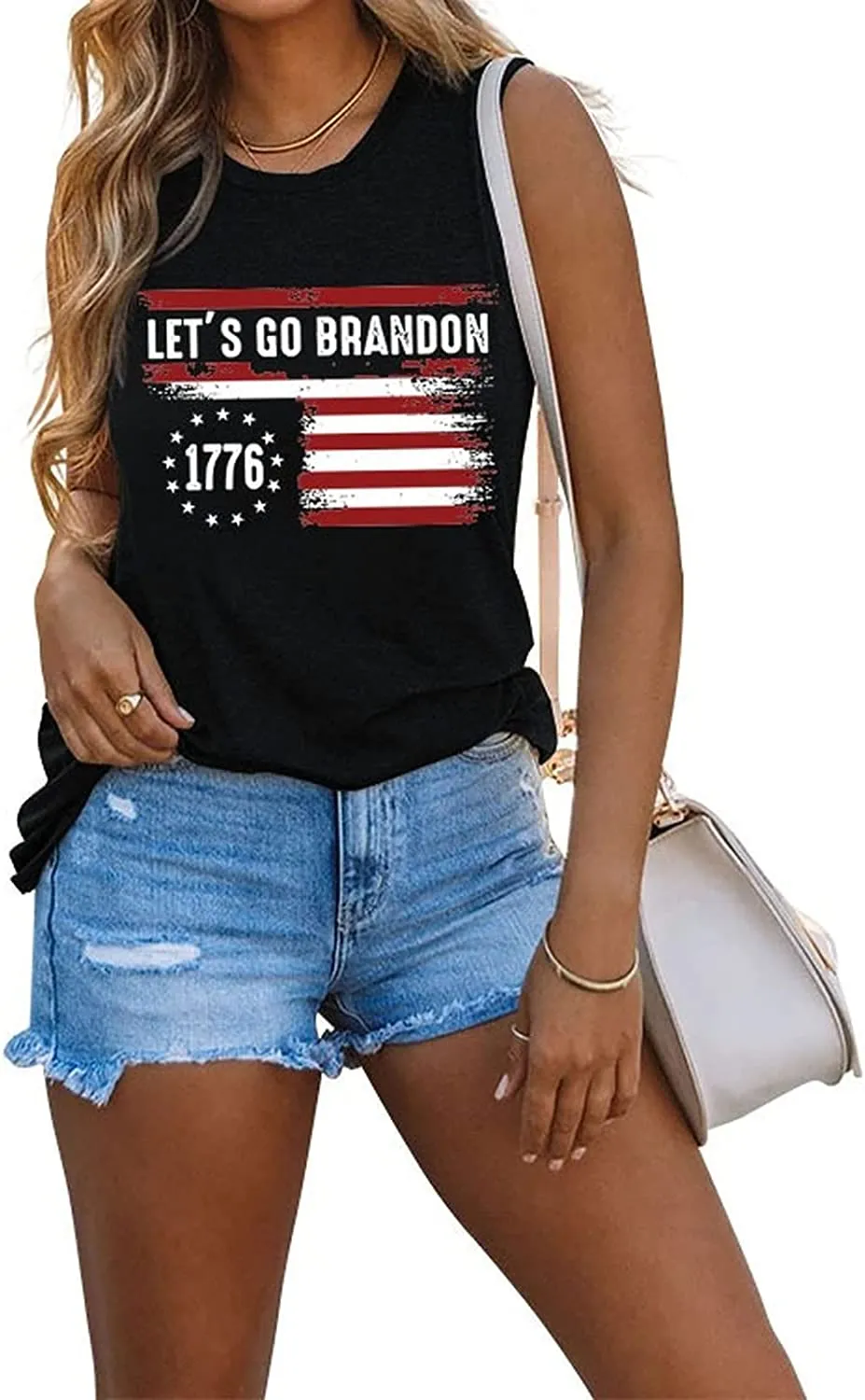 Women Let's Go Brandon Tank Tops Republican Gifts Tees Shirt